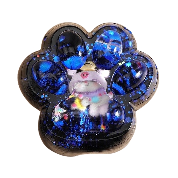 Jucarie Antistres Squishy, cu revenire lenta, model Labuta de Pisica 2, Squishi PINCH Family, 62 g, Albastru-Negru