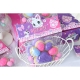 Jucarie antistres squishy, revenire lenta, model labuta de pisica pufoasa, 12.5 cm, 220g, squishi pinch family, mov-multicolor