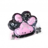 Jucarie antistres squishy, cu revenire lenta, model labuta de pisica, stelute, 12 cm, 220g, pinch family, roz-negru