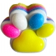 Jucarie antistres squishy, revenire lenta, labuta de pisica pufoasa, 220g, 12 cm, squishi pinch family, galben-multicolor