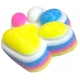Jucarie antistres squishy, revenire lenta, labuta de pisica pufoasa, 220g, 12 cm, squishi pinch family, galben-multicolor