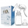 Pompa de san manuala multifunctionala, tetina pentru biberon, anti-scurgere, anti-reflux, 150 ml, recipient transparent, alb