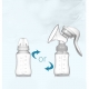 Pompa de san manuala multifunctionala, tetina pentru biberon, anti-scurgere, anti-reflux, 150 ml, recipient transparent, alb