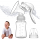 Pompa de san manuala multifunctionala, tetina pentru biberon, anti-scurgere, anti-reflux, 150 ml, recipient transparent, alb