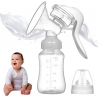 Pompa de san manuala multifunctionala, tetina pentru biberon, anti-scurgere, anti-reflux, 150 ml, recipient transparent, alb