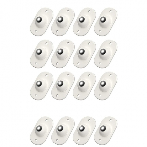 Set 16 roti autoadezive universale, pentru mutat mobila, rotire 360 de grade, usor de montat, abs, 4.5x2.8x1.4 cm, alb