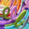 Jucarie senzoriala interactiva, antistres, model Unicorn, cu 11 betisoare, doua fete de joc, din silicon, 18.5 cm, Rosu