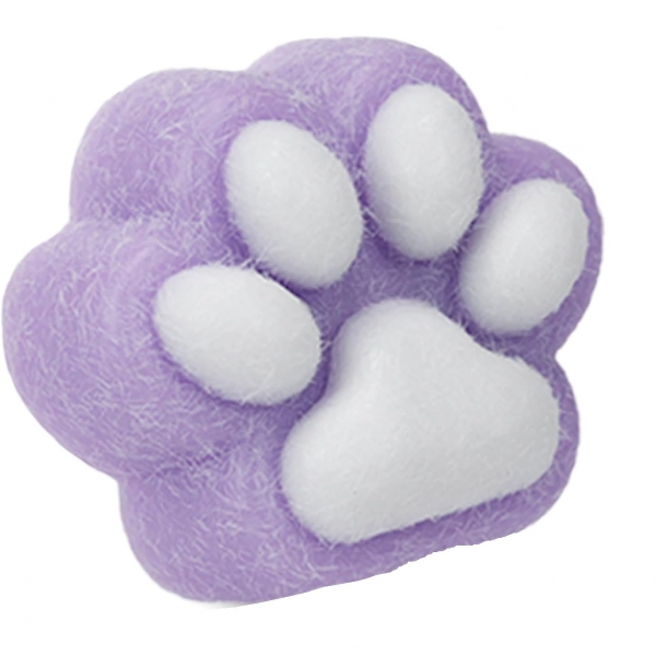 Jucarie interactiva squishy, model cat paw, revenire lenta, din tpr, +3 ani, 7.5 cm, textura puf, mov