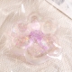 Jucarie antistres squishy, cu revenire lenta, model cat paw, 6.5 x 7 cm, din tpr, 4-6 ani, model 2 flori, transparent