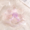 Jucarie antistres squishy, cu revenire lenta, model cat paw, 6.5 x 7 cm, din tpr, 4-6 ani, model 2 flori, transparent