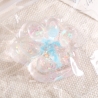 Jucarie antistres squishy, cu revenire lenta, model cat paw, 6.5 x 7 cm, din tpr, 4-6 ani, model 2 flori, transparent