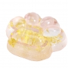 Jucarie antistres squishy, cu revenire lenta, model cat paw, 6.5 x 7 cm, din tpr, 4-6 ani, model 2 flori, transparent