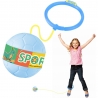 Minge pentru sarit, tip coarda Hula Hoop, cerc 12 cm, coarda 52 cm, minge 12x11 cm, functie iluminat, 4+ ani, albastru