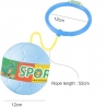 Minge pentru sarit, tip coarda Hula Hoop, cerc 12 cm, coarda 52 cm, minge 12x11 cm, functie iluminat, 4+ ani, albastru