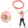 Minge pentru sarit, tip coarda Hula Hoop, cerc 12 cm, coarda 52 cm, minge 12x11 cm, functie iluminat, 4+ ani, roz