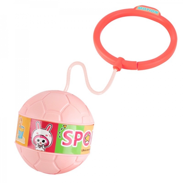 Minge pentru sarit, tip coarda Hula Hoop, cerc 12 cm, coarda 52 cm, minge 12x11 cm, functie iluminat, 4+ ani, roz