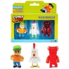 Set 3 mini figurine Stumble Guys 3D, Seria 2 - Mr. Stumble, Chicken, Cherri Bear