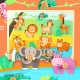 Puzzle Montessori din Lemn pentru Copii,  0-3 Ani, Model Animale din Jungla, Educativ, Intuitiv, Creativ, 9 Piese, 30x22.5x0.8 cm, Multicolor