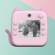 Aparat  foto instant pentru Copii,  cu Functie de Printare, Camera Frontala + Selfie, Cablu USB-C, Bluetooth, Compatibil iOS/Android, Imprimare APP, Model Pisica, Roz