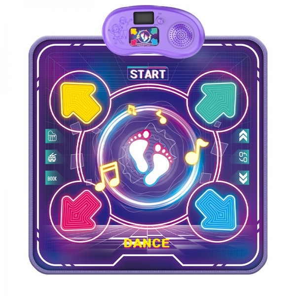 Covor Muzical de Dans, Covoraj interactiv, 4-6 Ani, Bluetooth, 4 Moduri, 90 x 90 cm, Mov