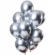 Set 10 Baloane din Latex Chrome, Model Party, 13 cm, Silver, 1 g