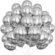 Set 10 Baloane din Latex Chrome, Model Party, 13 cm, Silver, 1 g