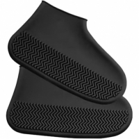 Husa Incaltaminte, Impermeabila, Antiderapanta, din Latex, 13 x 13 x 2 cm, Marime L 41-47 cm, Negru