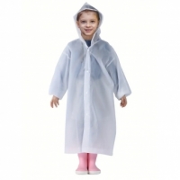 Pelerina de Ploaie, pentru Copii 100-145 cm, din EVA, Impermeabila, Inchidere cu Capse, Alb