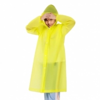 Pelerina de Ploaie, pentru Copii 100-145 cm, din EVA, Impermeabila, Inchidere cu Capse, Galben
