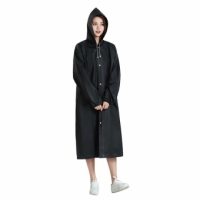 Pelerina de Ploaie, pentru Adulti 150-180 cm, din EVA, Impermeabila, Rezistenta la Vant, Inchidere cu Capse, 140 g, Negru
