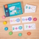 Joc Educational, Invatare Adunare si Scadere, Cifre din Lemn, 46 Planse, +3 Ani, Multicolor