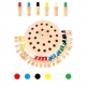 Joc de Memorie, pentru Toata Familia, din Lemn, Diametru Tabla de Joc 17 cm, Interactiva, +4 Ani, 6 Culori, Multicolor