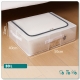 Cutie de Depozitare, pentru Pantofi Haine, din Plasa PVC Impermeabila si Manere Laterale, Pliabila, Fermoar Bidirectional, 50 x 40 x 15 cm, Transparenta