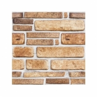 Set 10 Placi Tapet 3D, 30 x 30 cm, din PVC, Tip Piatra, Suprafata acoperita 0.9 mp, Autoadeziv, Bej