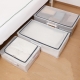 Cutie de Depozitare, pentru Haine, Incaltaminte, din Plasa PVC Impermeabila si Manere Laterale, Pliabila, Fermoar Bidirectional, 80 x 47 x 15 cm Transparenta