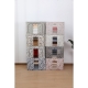 Cutie Depozitare, 66L, din Material Textil, 50 x 40 x 33 cm, pentru Haine si Lenjerii, Model Fluturasi, Gri/Auriu