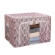 Cutie Depozitare, 66L, din Material Textil, 50 x 40 x 33 cm, pentru Haine si Lenjerii, Model Bambus, Roz