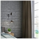 Set 10 Placi Tapet 3D, 70 x 77 cm, Grosime 3 mm, din Polietilena, Model Caramida, Suprafata acoperita 5.3 mp, Argintiu
