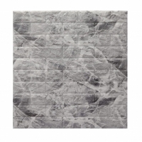Set 10 Placi Tapet 3D, 70 x 77 cm, Grosime 3 mm, din Polietilena, Model Caramida, Suprafata acoperita 5.3 mp, Marmura Gri