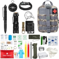Kit supravietuire multifuncional, 42 de Instrumente Profesionale, Echipament de prim-ajutor, Drumetie, Camping
