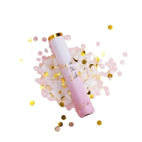 Tun Confetti Petrecere, Lungime 30 cm, Alb/Auriu