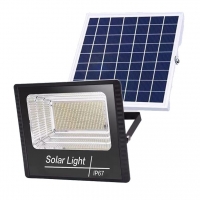 Lampă solară stradală, 220 LED, 100 W, cu panou solar, brat de montare inclus