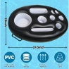 Bar gonflabil/Suport de pahare plutitor, cu 9 compartimente, pompa inclusa, PVC, Negru, 25x18,5x4 cm