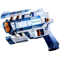 Pistol Manual cu Apa, Jucarie Pistol cu Apa, Design Nou S-Shooter, 23 x 14.5 cm, Albastru Transparent