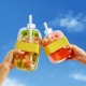 Forma de Gheata, 2in1, Tip Sticla cu Pai, 500 ml, 12 Cuburi, 16.3 x 10.8 x 8 cm, Roz