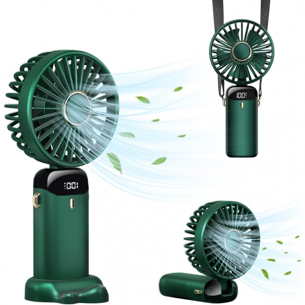 Ventilator Ultra Portabil cu Aromaterapie, 3 in 1, de Mana, de Birou, de Gat, 5 Trepte de Viteza, Incarcare USB, Autonomie 12h, 