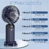 Ventilator Ultra Portabil cu Aromaterapie, 3 in 1, de Mana, de Birou, de Gat, 5 Trepte de Viteza, Incarcare USB, Autonomie 12h, 