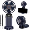 Ventilator Ultra Portabil cu Aromaterapie, 3 in 1, de Mana, de Birou, de Gat, 5 Trepte de Viteza, Incarcare USB, Autonomie 12h, 