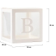 Set 5 Cutii pentru Baloane, Model Scris Bride, Tematica Nunta, Cuburi Decorative din Plastic, Accesorii pentru Petrecere, 30 x30