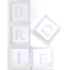 Set 5 Cutii pentru Baloane, Model Scris Bride, Tematica Nunta, Cuburi Decorative din Plastic, Accesorii pentru Petrecere, 30 x30